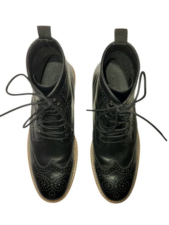 Club Room Sawyer Wingtip Boots Mens Size 11 M Black Faux Leather Lace Up 35877 main image 4